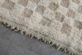 8.2 x 12.4 FT Moroccan Wool Rug - Cream & Beige Checkered Pattern