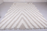 Custom Beige Moroccan Rug White wool patterned