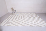 Custom Beige Moroccan Rug White wool patterned