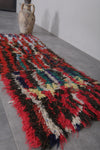 Handwoven Moroccan Rug 1.8 x 5 FT | Vibrant Fringe Design | Wool Accent