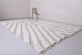 Custom Beige Moroccan Rug White wool patterned