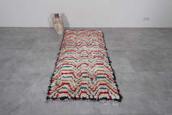 Handwoven Moroccan rug – Multicolor chevron pattern 2.8 x 5.7 FT