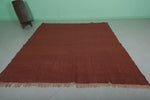 Flatwoven Moroccan Rug 8 x 9 FT – Earthy Red Solid Color