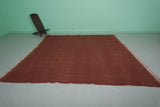 Flatwoven Moroccan Rug 8 x 9 FT – Earthy Red Solid Color