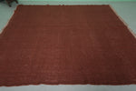 Flatwoven Moroccan Rug 8 x 9 FT – Earthy Red Solid Color