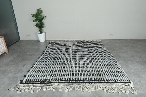 Striped Moroccan rug - 8 ft x 10 ft - Handmade rug