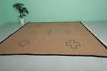 10.1 x 10.4 FT Moroccan Rug – Earthy Brown with Tribal Symbols