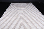 Custom Beige Moroccan Rug White wool patterned