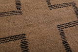 10.1 x 10.4 FT Moroccan Rug – Earthy Brown with Tribal Symbols