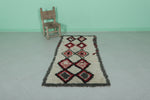 Vintage Moroccan Runner Rug – 2.3 x 5.5 FT | Handwoven Diamond Pattern