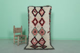 Vintage Moroccan Runner Rug – 2.3 x 5.5 FT | Handwoven Diamond Pattern