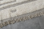 Spacious Moroccan Rug 10.4 X 11.9 FT - Minimalist Ivory & Gray Abstract Design