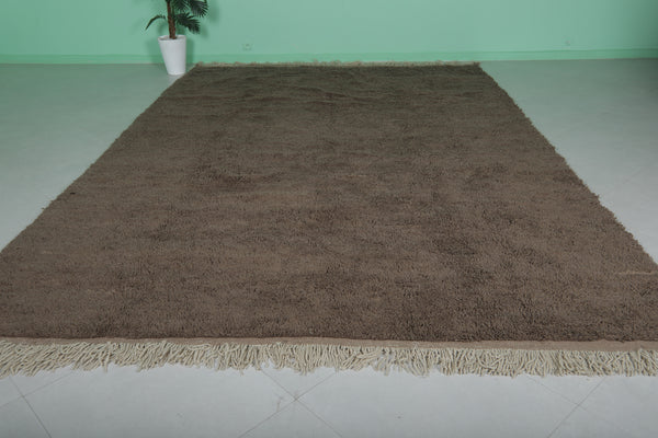Large Moroccan rug – 9 x 13.3 FT – Deep brown high-pile rug