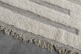 Spacious Moroccan Rug 10.4 X 11.9 FT - Minimalist Ivory & Gray Abstract Design