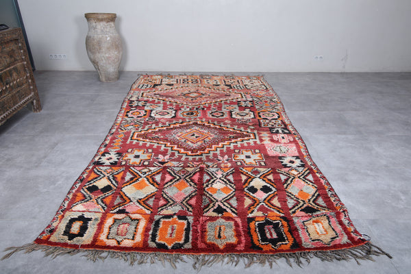 Handcrafted boujaad Moroccan rug - 6.3 x 11.6 Feet | Bold tribal geometric design