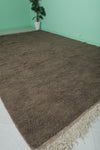 Large Moroccan Rug – 9 x 13.3 FT – Deep Brown High-Pile Rug