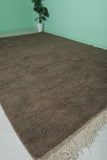 Large Moroccan Rug – 9 x 13.3 FT – Deep Brown High-Pile Rug