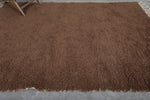 Solid Brown Moroccan Rug 7.1 X 9 Feet - Handmade Wool Carpet