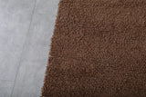 Solid Brown Moroccan Rug 7.1 X 9 Feet - Handmade Wool Carpet