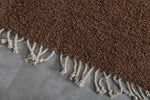 Solid Brown Moroccan Rug 7.1 X 9 Feet - Handmade Wool Carpet