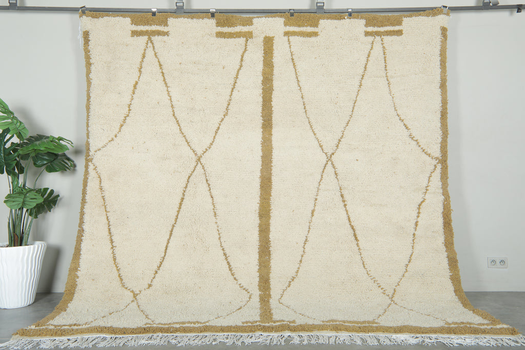 Handmade Moroccan wool rug - 9.1 FT X 9.5 FT