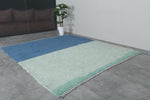 Moroccan Rug 8.1 X 9.1 Feet - Dual-Toned Blue & Mint