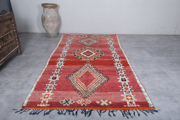 Vintage Moroccan rug – 5.6 x 10.4 ft | Bold geometric handmade rug