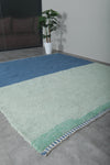 Moroccan Rug 8.1 X 9.1 Feet - Dual-Toned Blue & Mint