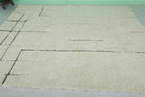 Minimalist Moroccan Wool Rug 8 FT X 9 FT - Handwoven Elegance