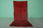 Authentic All-Wool Red Moroccan Berber Rug - Luxurious Handmade Design