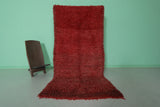 Authentic All-Wool Red Moroccan Berber Rug - Luxurious Handmade Design