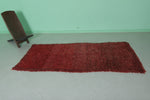 Authentic All-Wool Red Moroccan Berber Rug - Luxurious Handmade Design