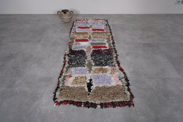 Vintage Moroccan boucherouite rug – 2.2 x 5.5 ft | Unique handmade berber carpet