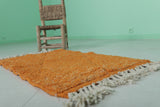 Small Moroccan Rug - Bright Orange Handmade Berber | 2.1 x 3.4 ft