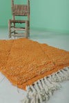 Small Moroccan Rug - Bright Orange Handmade Berber | 2.1 x 3.4 ft