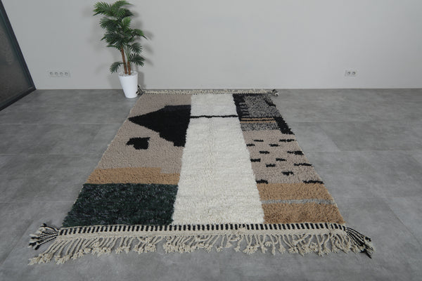 6 X 7.9 FT Moroccan rug - Modern abstract design with neutral tones