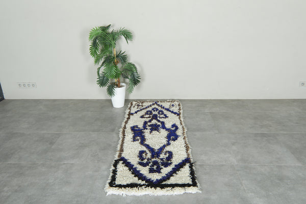 Handwoven boucherouite rug - 2.2 ft x 6.2 ft - Berber carpet