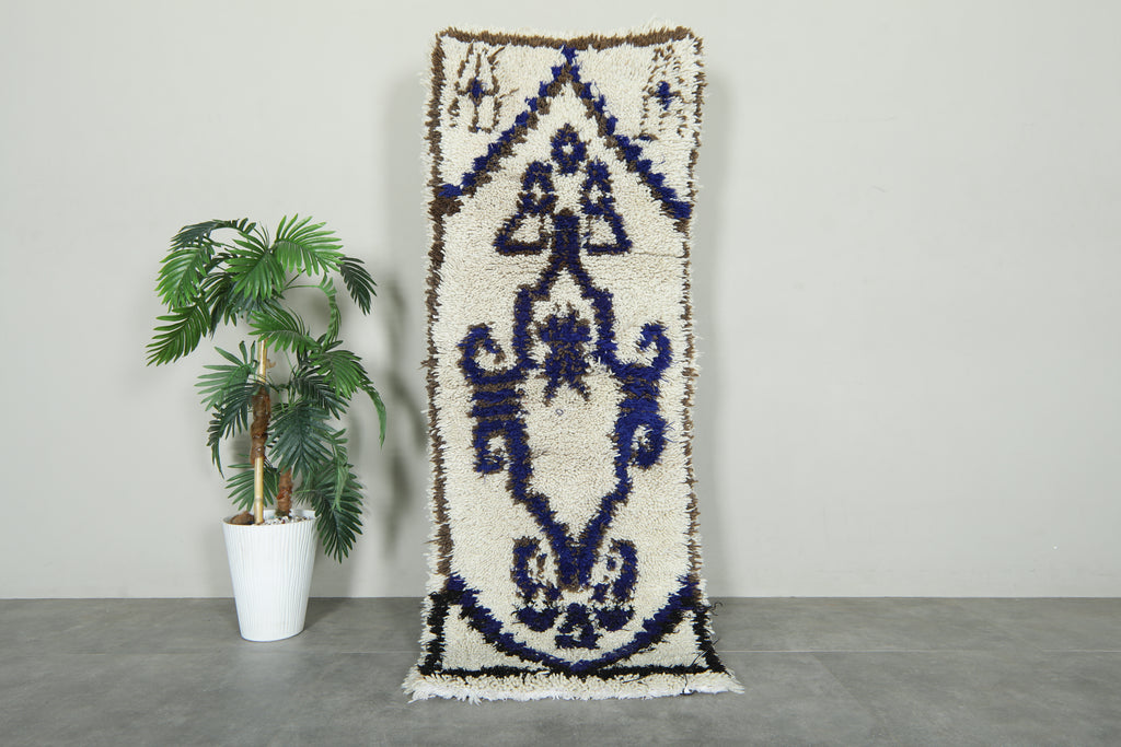 Handwoven boucherouite rug - 2.2 ft x 6.2 ft - Berber carpet