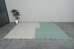 7.6 X 10.4 FT Moroccan Minimalist Wool Rug - Ivory and Sage