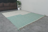 7.6 X 10.4 FT Moroccan Minimalist Wool Rug - Ivory and Sage