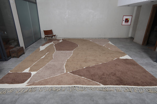 Oversized abstract Moroccan rug – 14.4 x 17.2 FT in earth tones