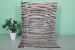 Handwoven Kilim 4.4 FT x 6.5 FT – Authentic Moroccan Wool Rug