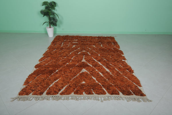 Rust and cream Moroccan rug – Geometric pattern (6.5 x 9.5 ft)