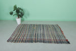 Handwoven Kilim 4.4 FT x 6.5 FT – Authentic Moroccan Wool Rug