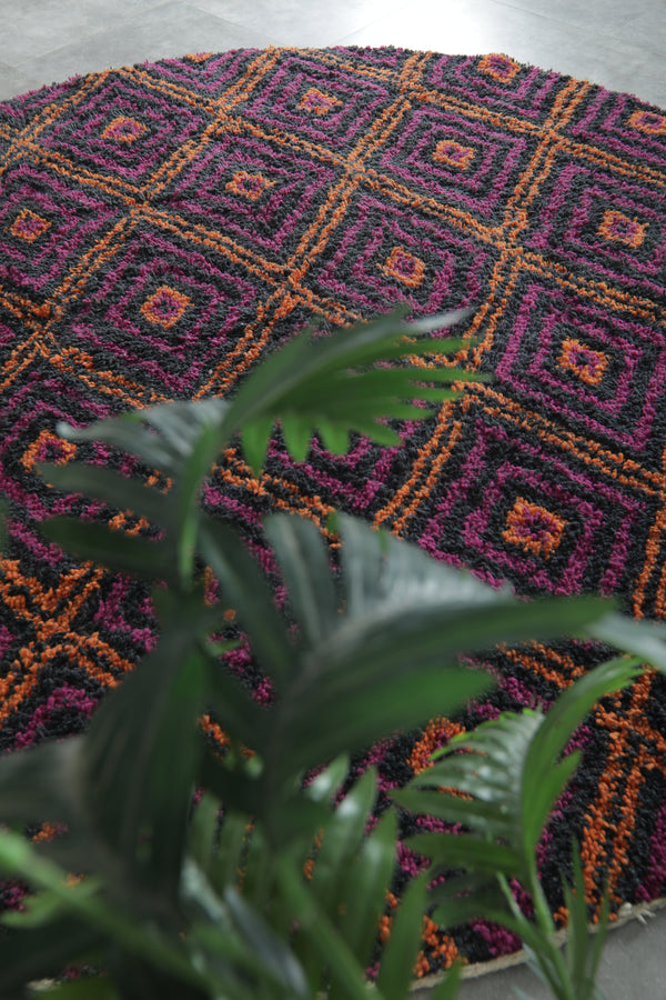 Vibrant Moroccan round rug - Custom handmade design