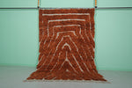 Rust and Cream Moroccan Rug – Geometric Pattern (6.5 x 9.5 ft)