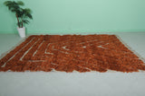 Rust and Cream Moroccan Rug – Geometric Pattern (6.5 x 9.5 ft)