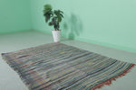 Handwoven Kilim 4.4 FT x 6.5 FT – Authentic Moroccan Wool Rug