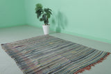 Handwoven Kilim 4.4 FT x 6.5 FT – Authentic Moroccan Wool Rug