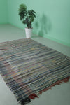 Handwoven Kilim 4.4 FT x 6.5 FT – Authentic Moroccan Wool Rug
